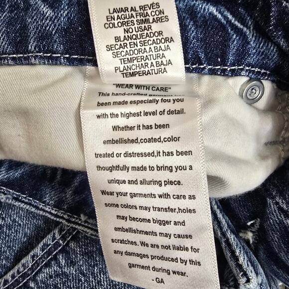 Good American‎ Good Vintage Distressed Jeans Leopard Print Detailing Size 16 - Picture 14 of 15